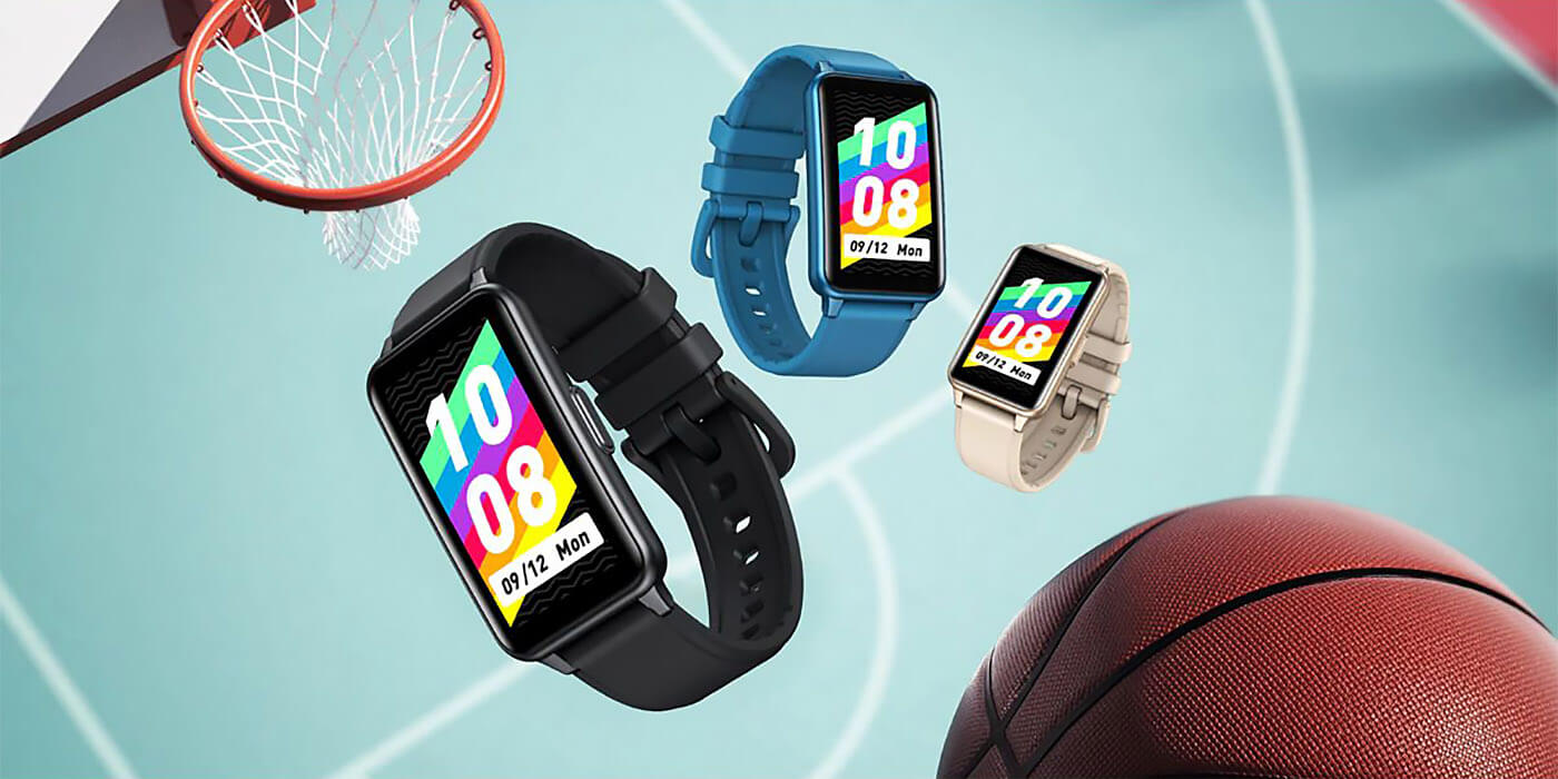 Zeblaze Meteor Three smartwatches on a sport background