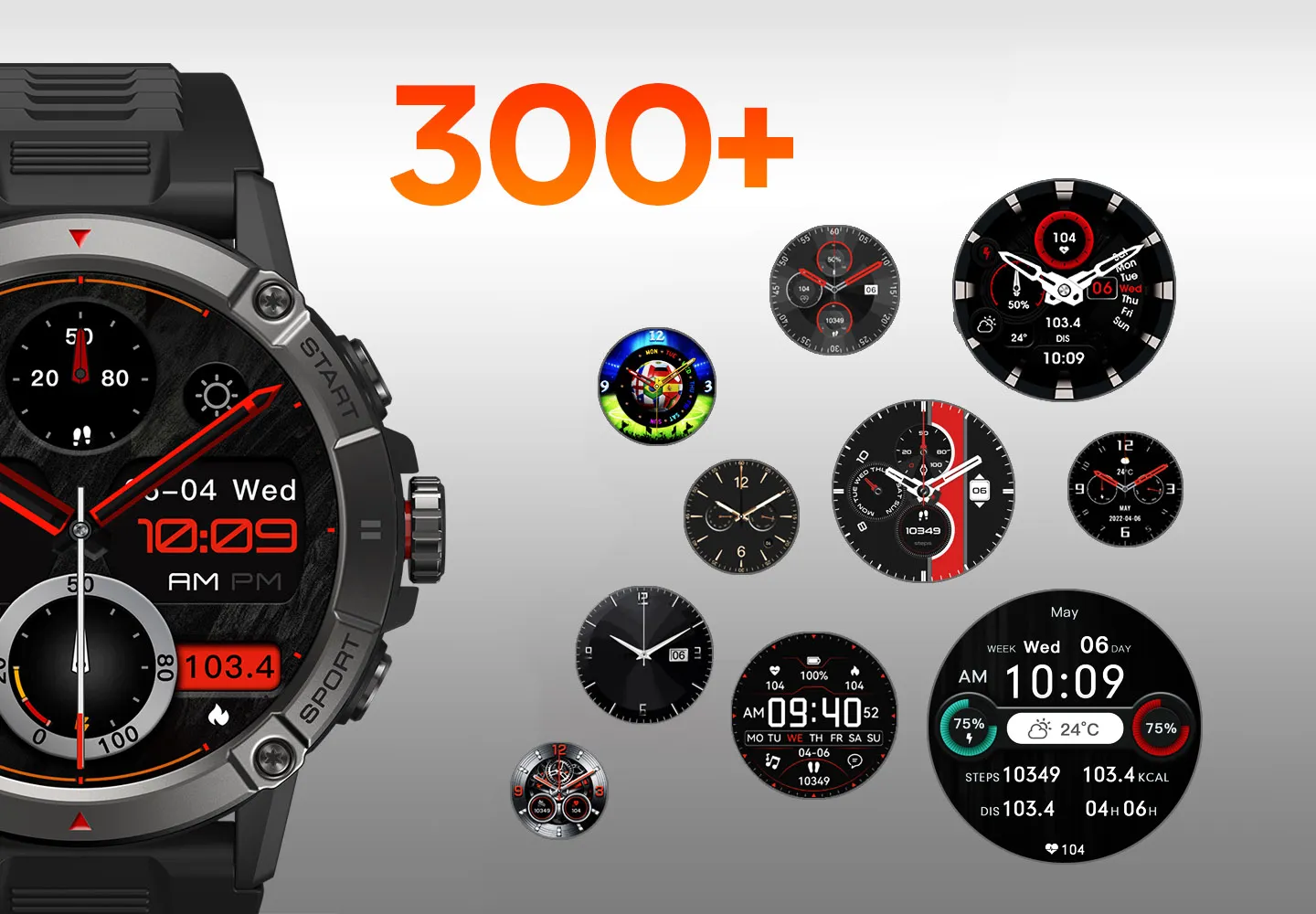 Many watch faces and Zeblaze Ares 3