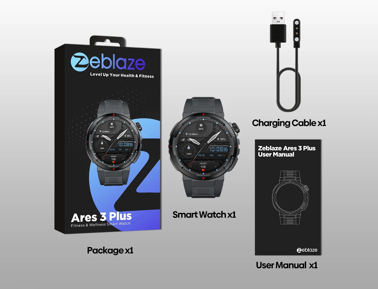 Zeblaze Ares 3 Plus What's in the box