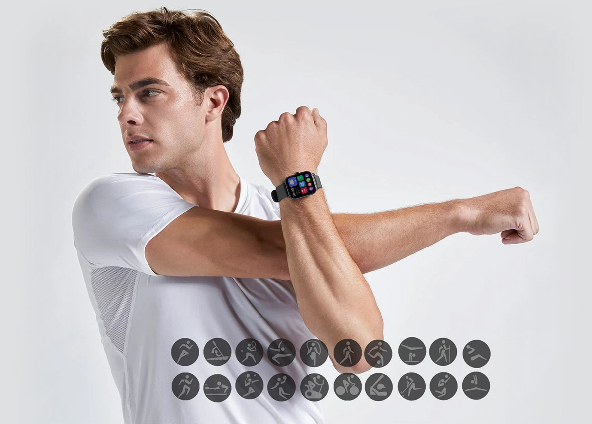 Man exercising with Zeblaze Btalk Pro