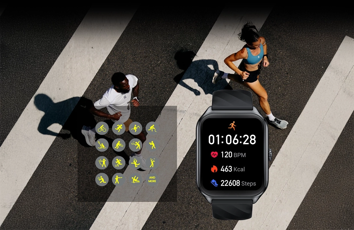 Athletes use the Zeblaze GTS 4 smartwatch