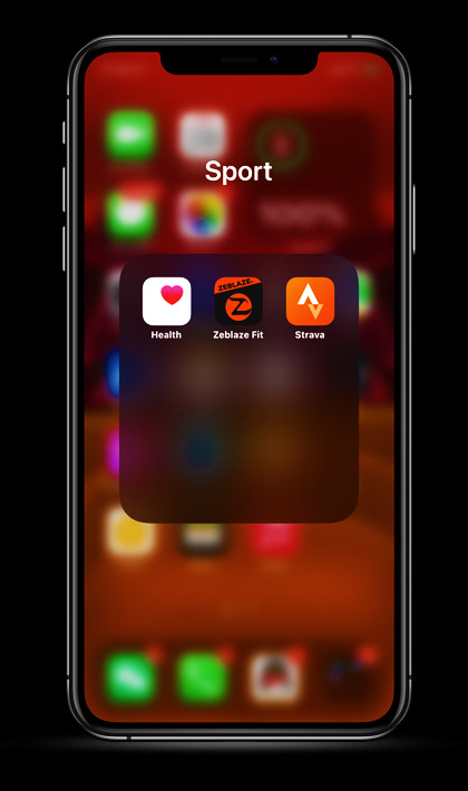 Smartphone with with several fitness apps