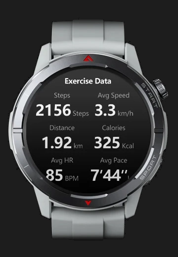 Zeblaze Stratos 3 Ultra Exercise Data screen