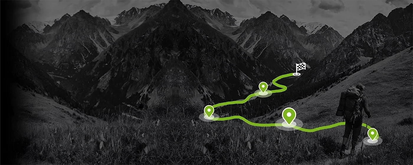 Green way in the mountains