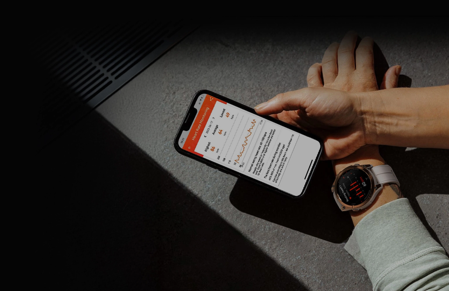 Checking health data on Zeblaze Stratos 4 Pro