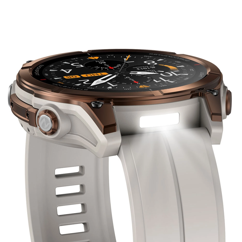 Zeblaze Stratos 4 Pro bronze flashlight view