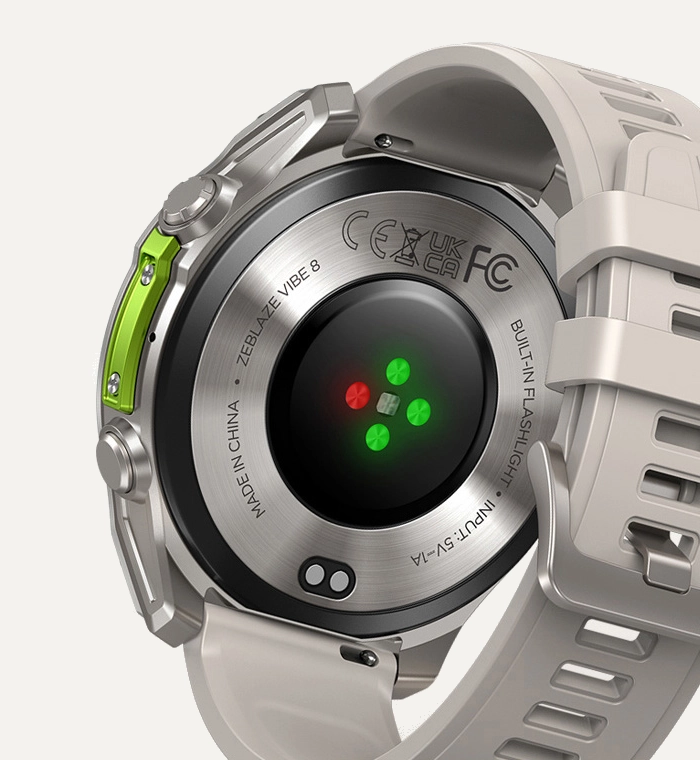 Zeblaze Vibe 8 rear view with heart sensor