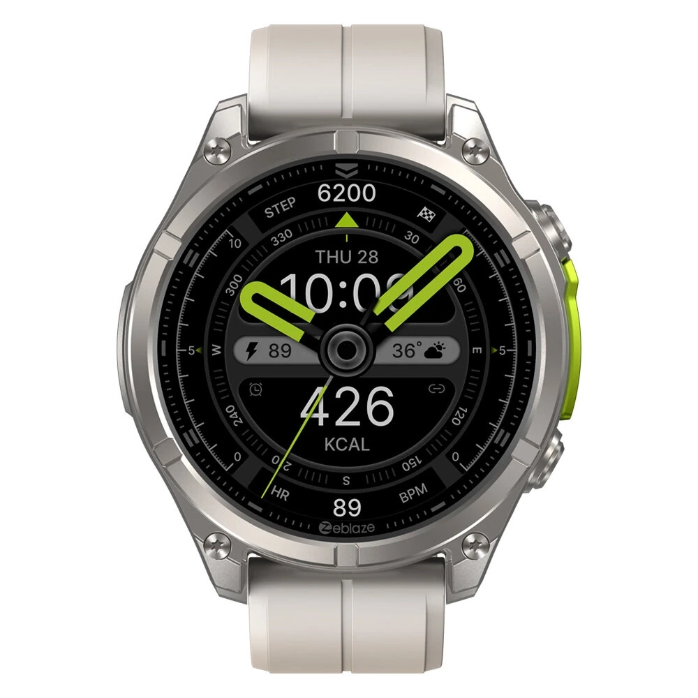 Beige Zeblaze Vibe 8 with analog-style watch face